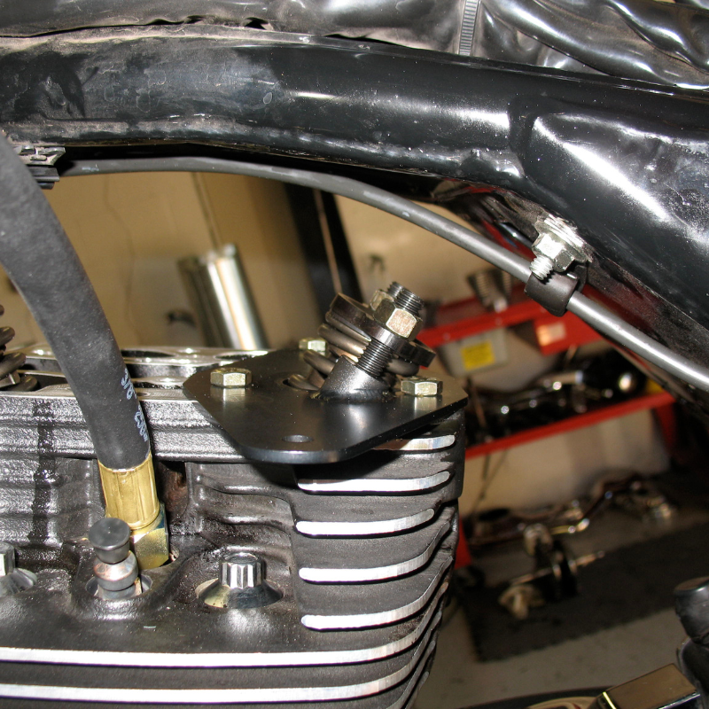 Valve spring compressor on the bike